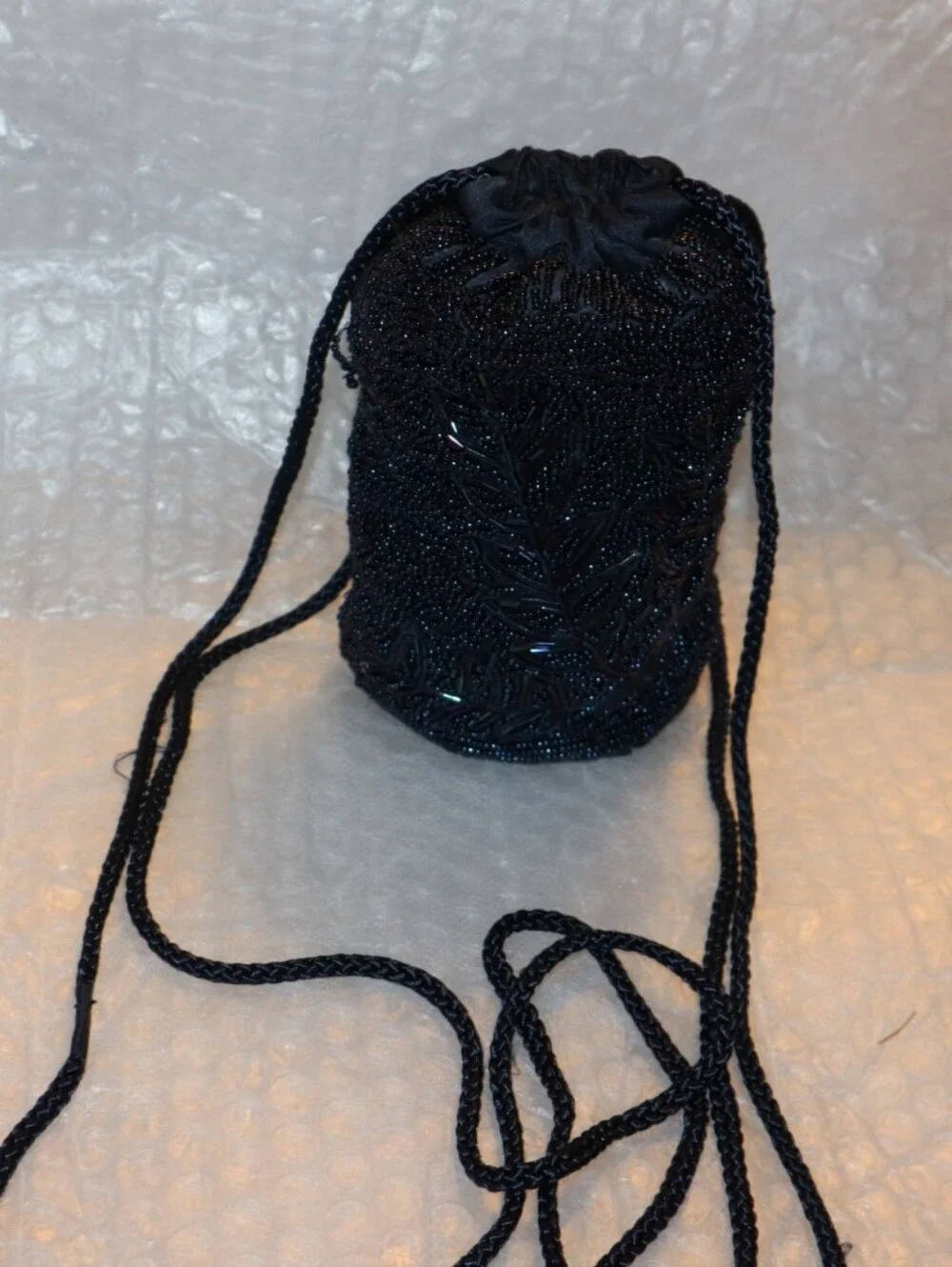 Tweeds Vintage‎ Black Beaded Evening Purse Prom Party Small